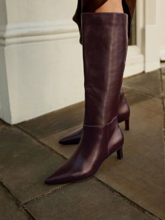 Steve Madden Shoes - STEVE MADDEN Lingo Pointed Toe Knee High Boot in Wine Leather Size US 8